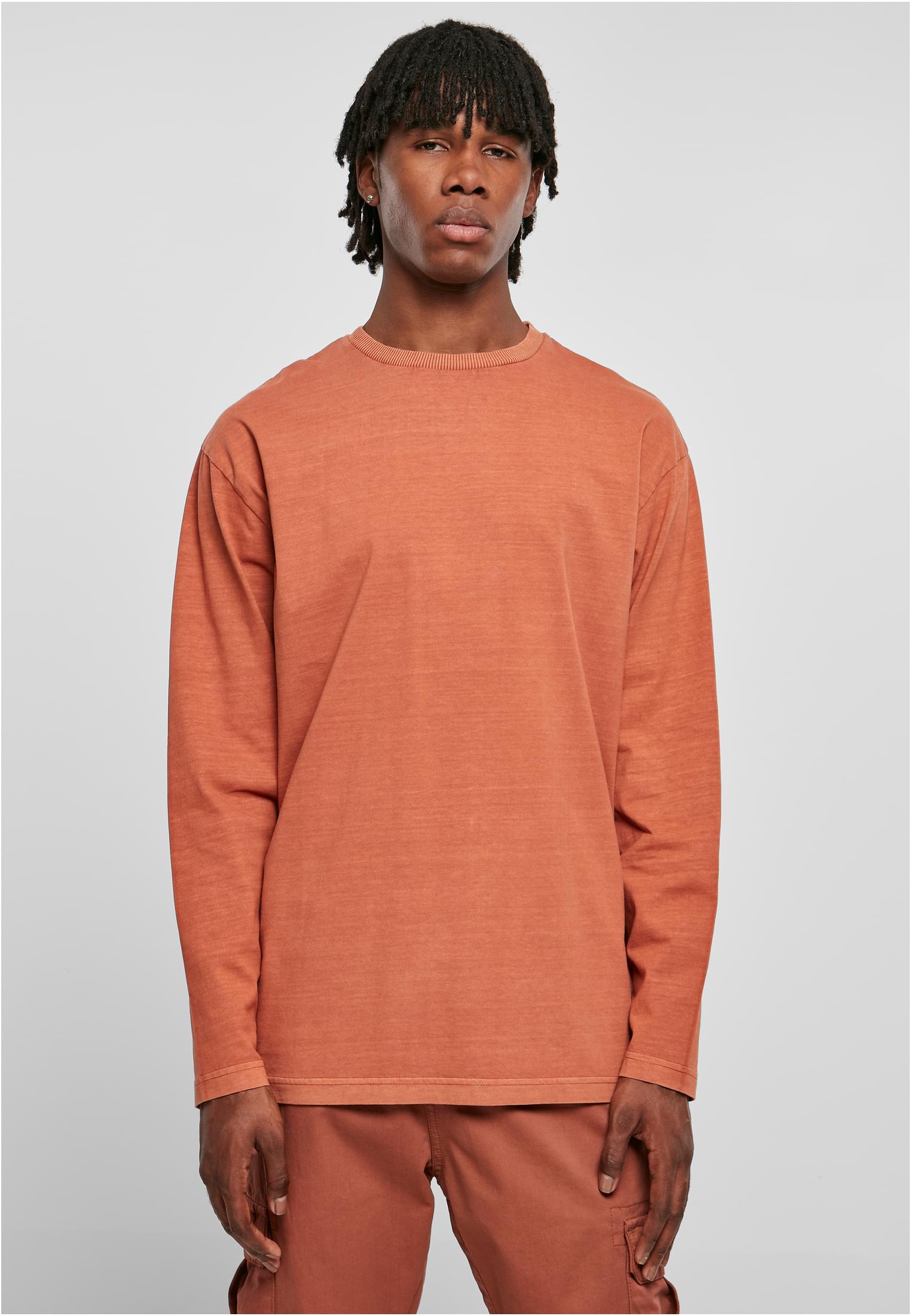 Heavy Oversized Garment Dye Dye Terracotta Long Sleeve