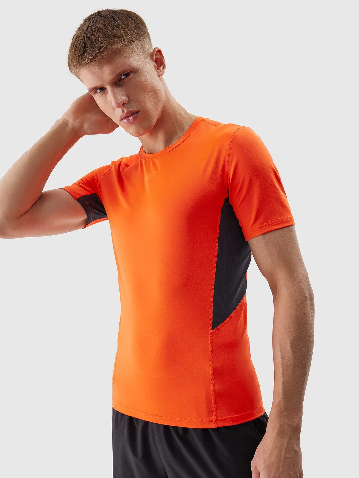 Men's Sports T-Shirt Slim Made Of 4F Recycled Materials - Orange