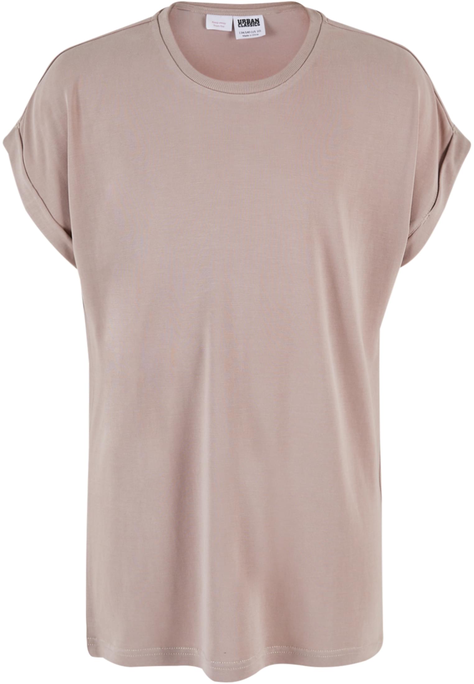 Modal Extended Shoulder Powder Pink Girl's T-Shirt