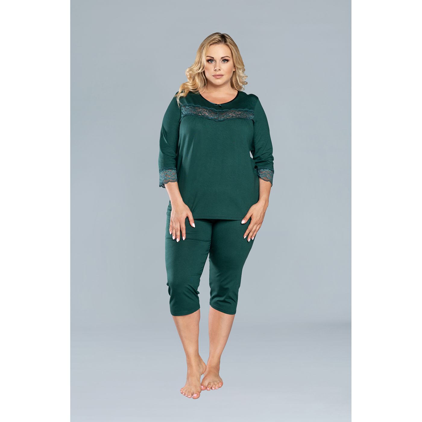 Women's Pyjamas Izyda 3/4 Sleeve, 3/4 Legs - Green