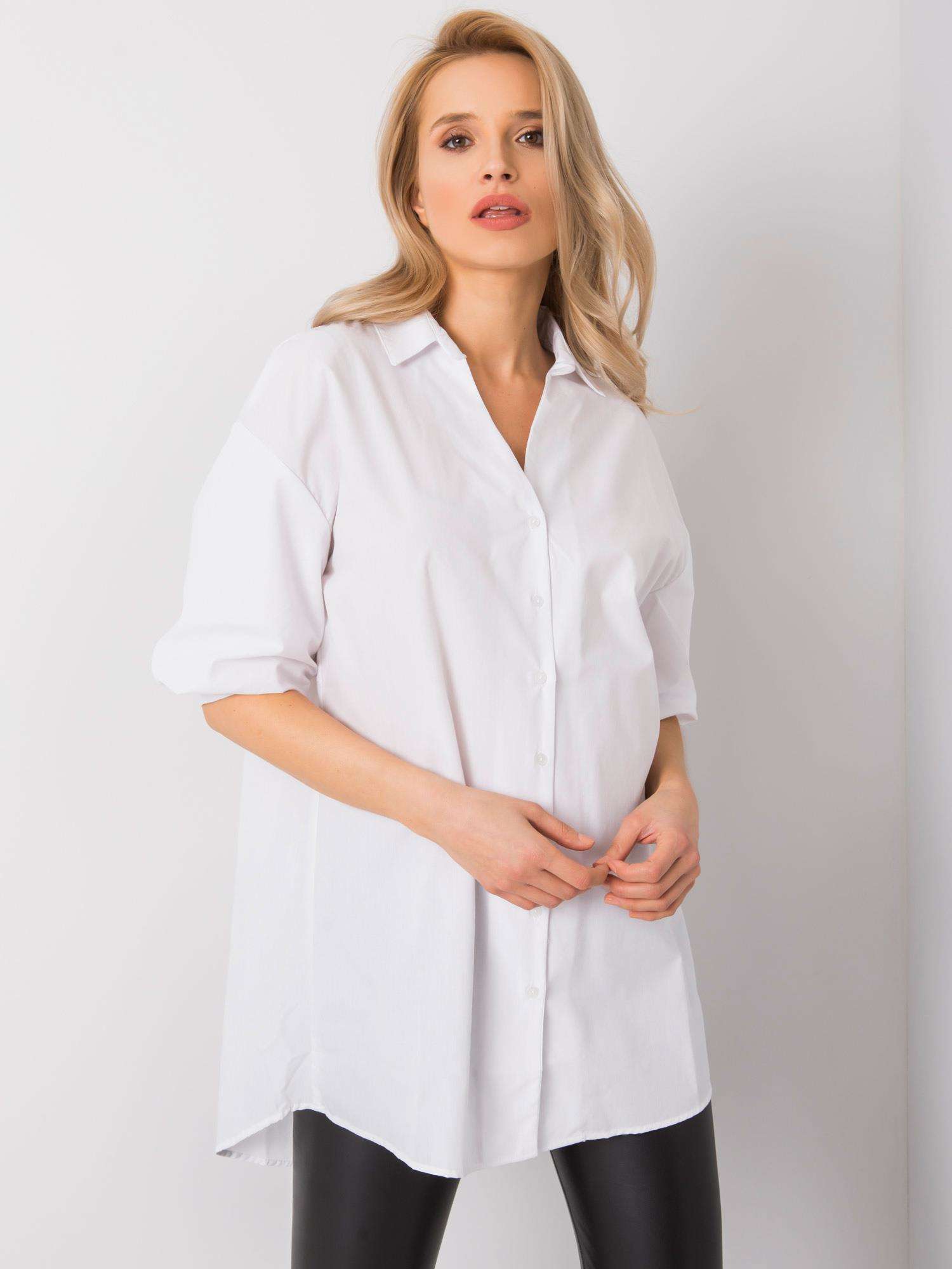 RUE PARIS White Shirt With Decorative Sleeves