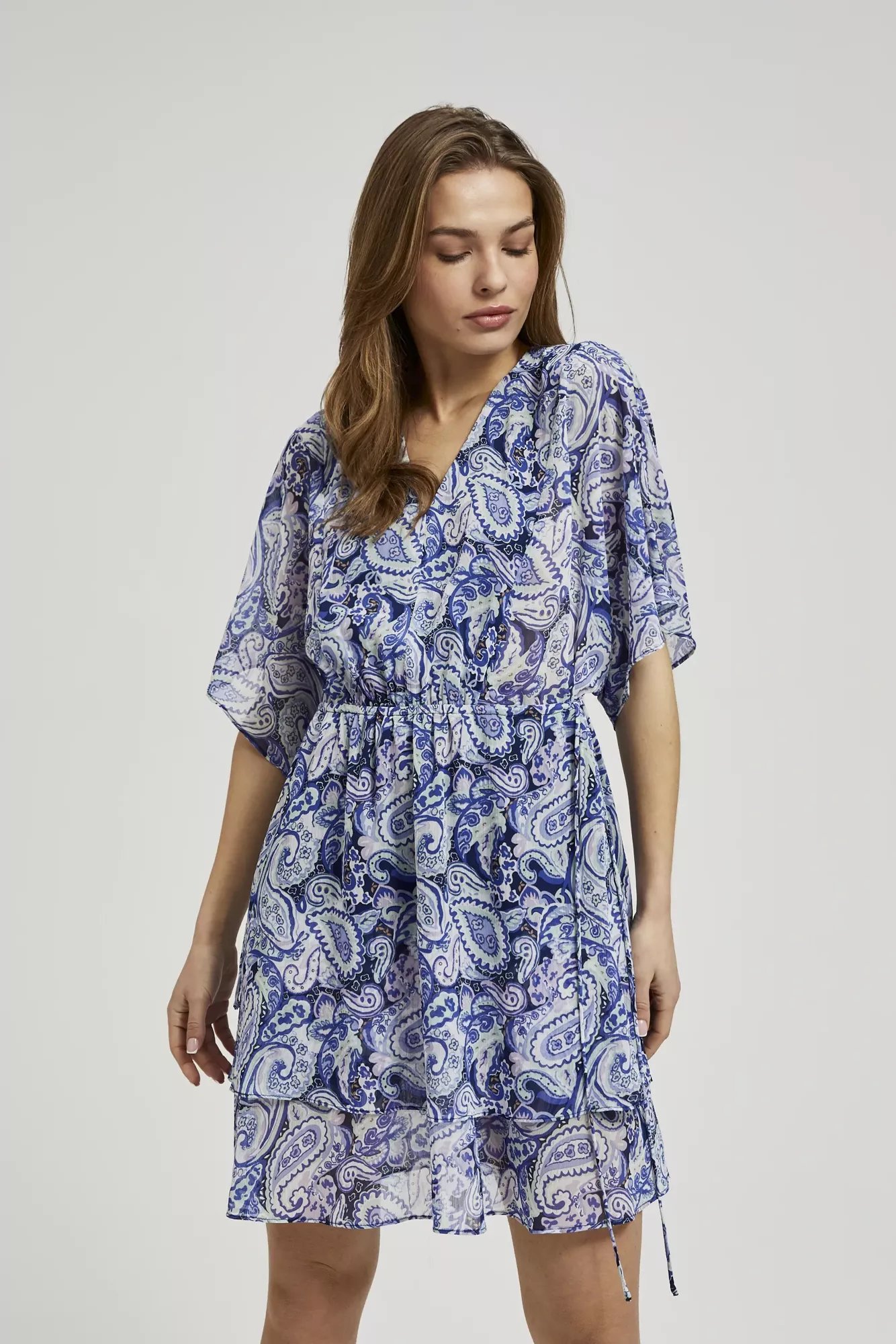 Women's patterned dress MOODO - navy