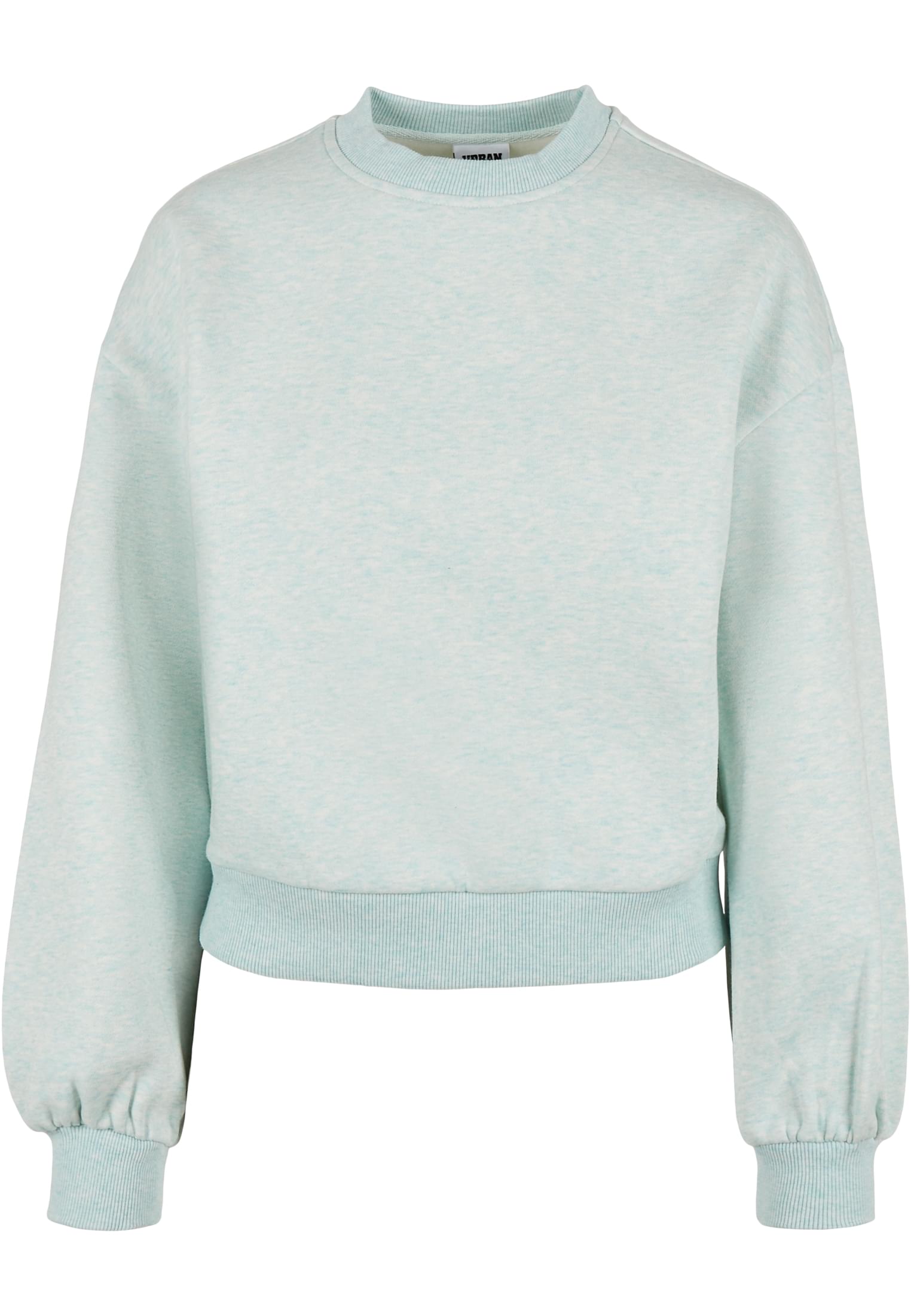 Women's Oversized Color Melange Crewneck Aqua Melange