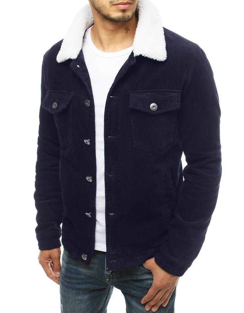 Navy blue men's corduroy jacket TX3482