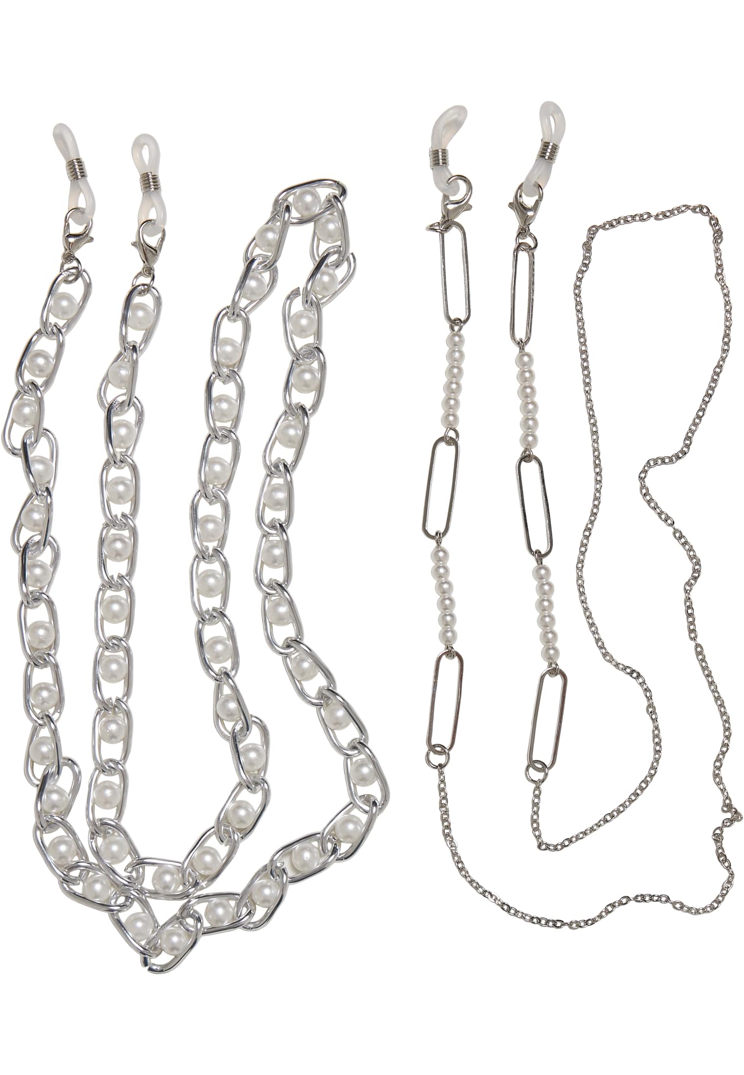 Multifunctional Chain with Pearls 2-Pack - Silver Colors