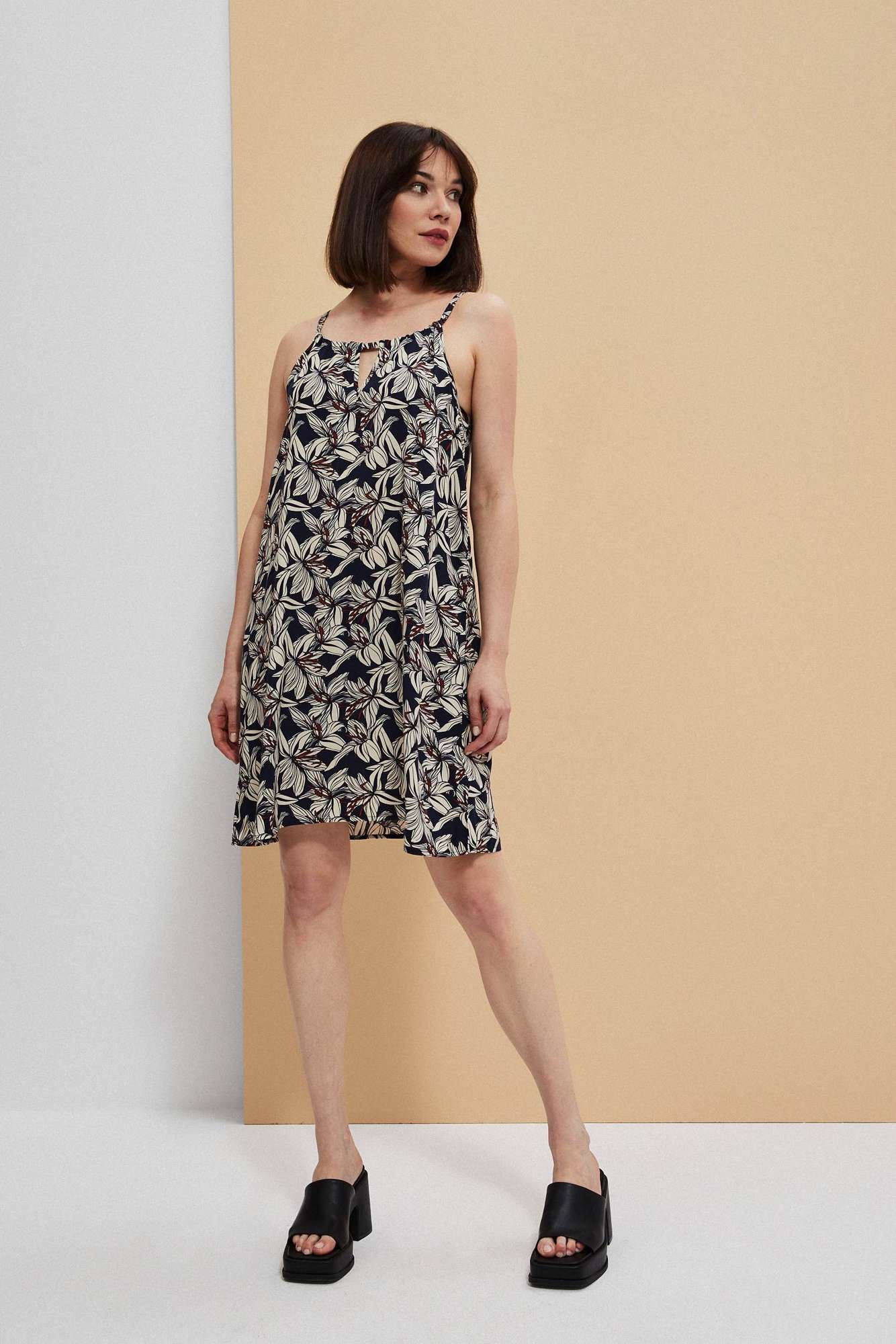 Viscose dress with flowers