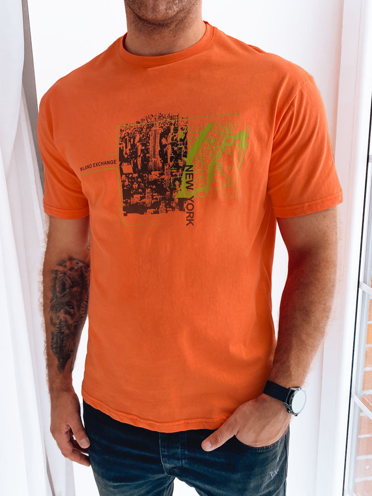 Men's T-shirt With Peach Print Dstreet