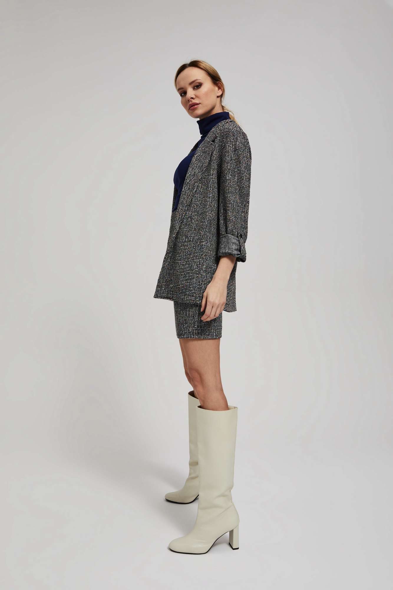 Jacket with rolled up sleeves
