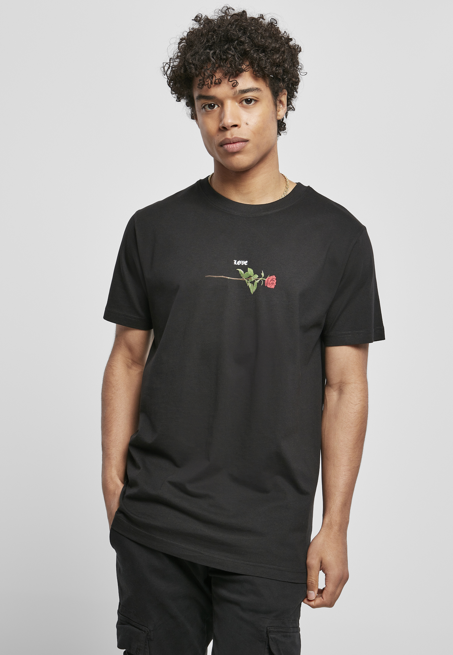 Black T-shirt Rose Love