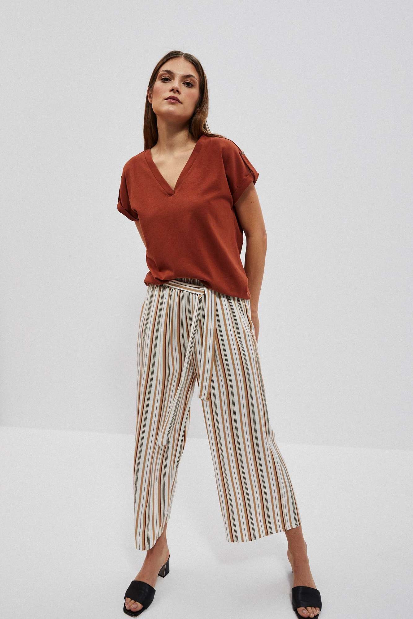 WOMEN'S T-SHIRT L-TS-4076 BROWN