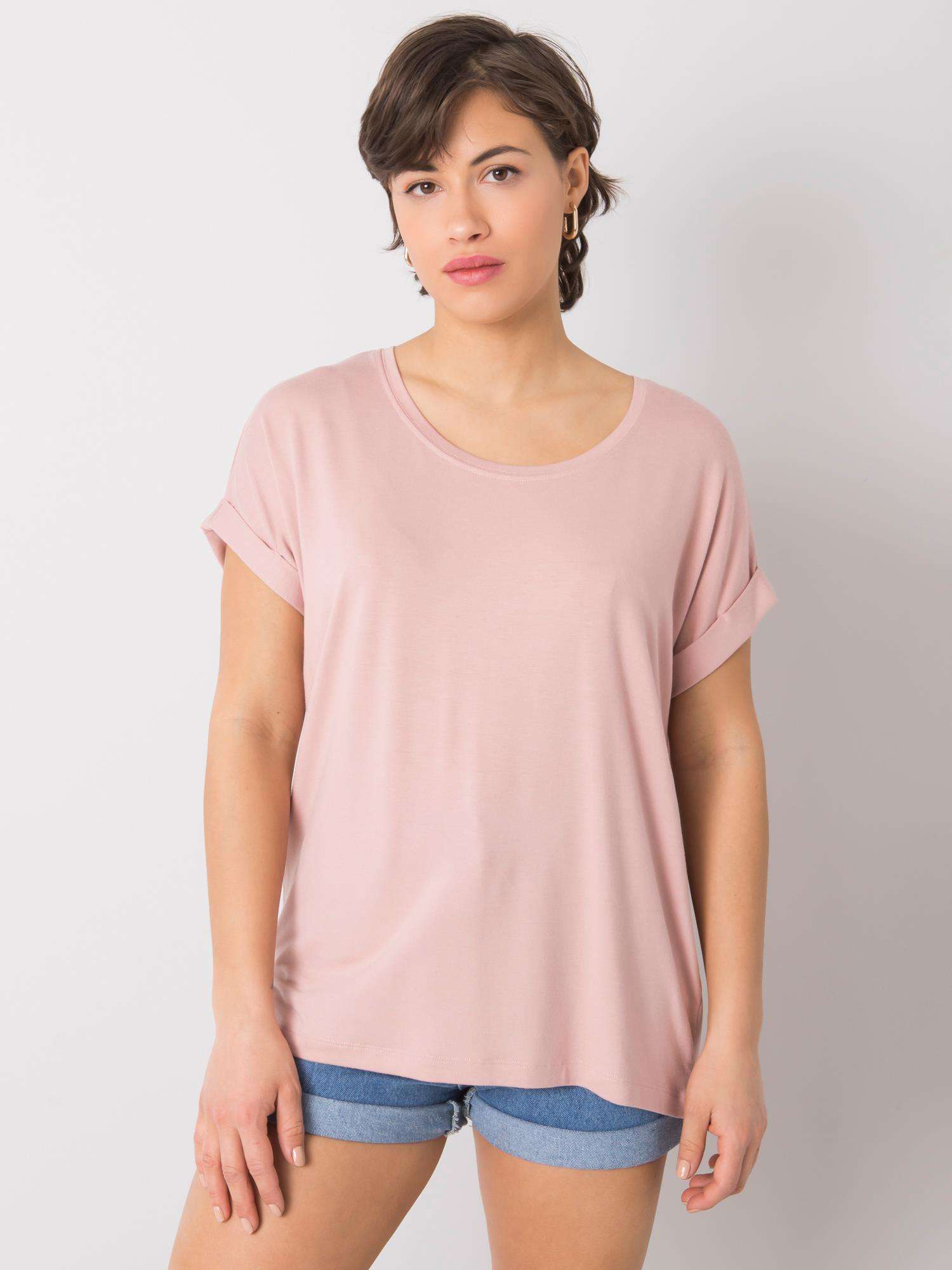 T-shirt Dafne RUE PARIS σε ροζ πούδρα