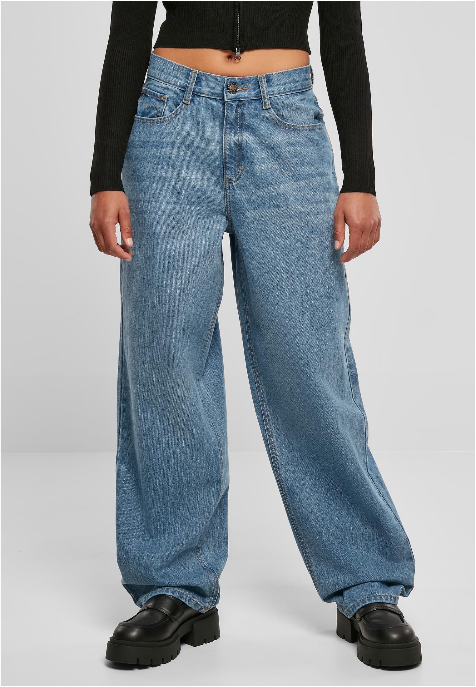 Levně Dámské džíny s vysokým pasem 90´S Wide Leg Denim Pants - modré