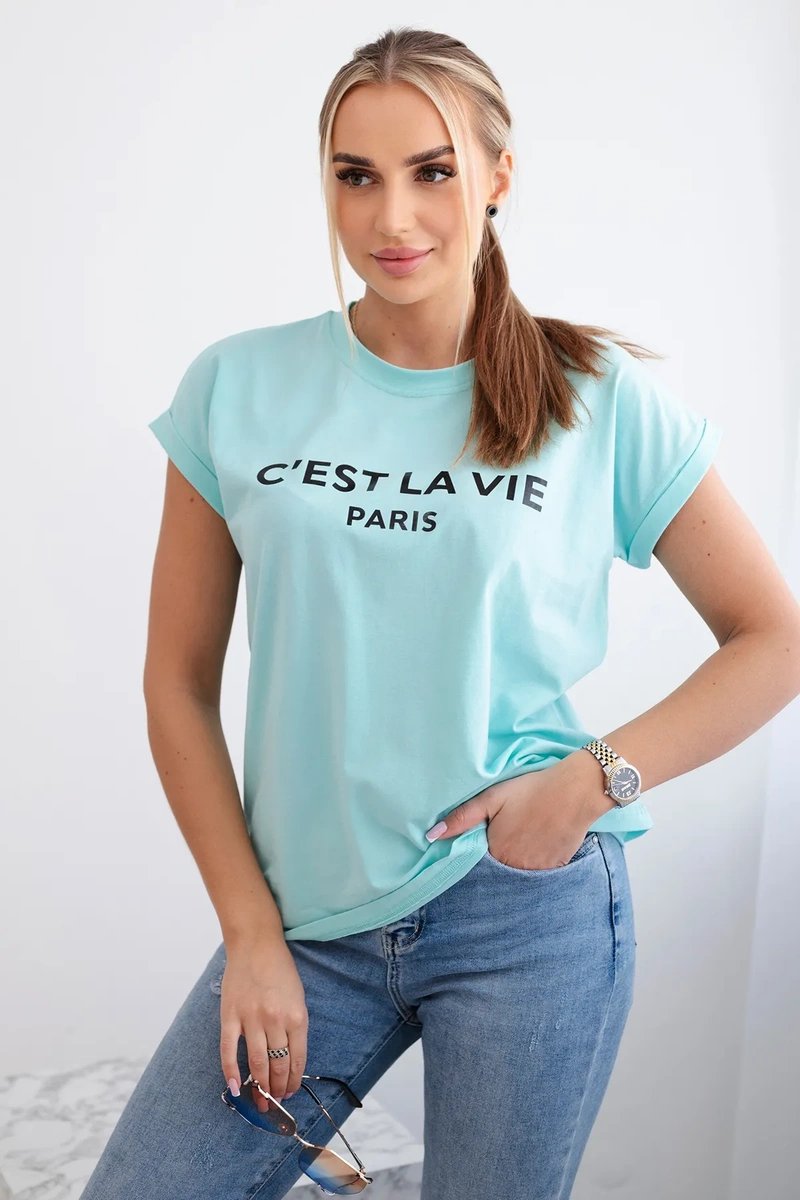 Cotton blouse C'est La Vie Paris light mint