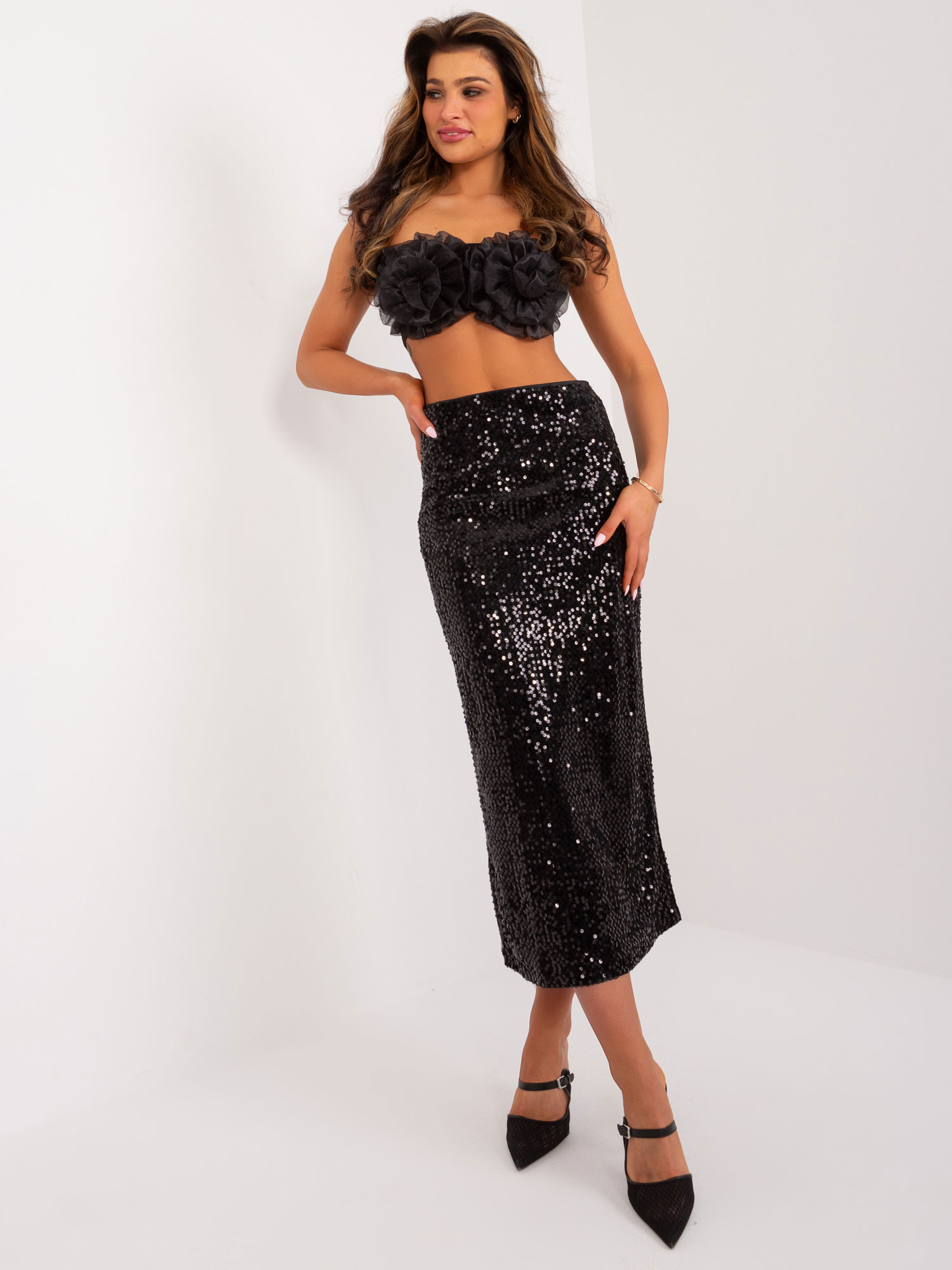 Black women's sequin skirt