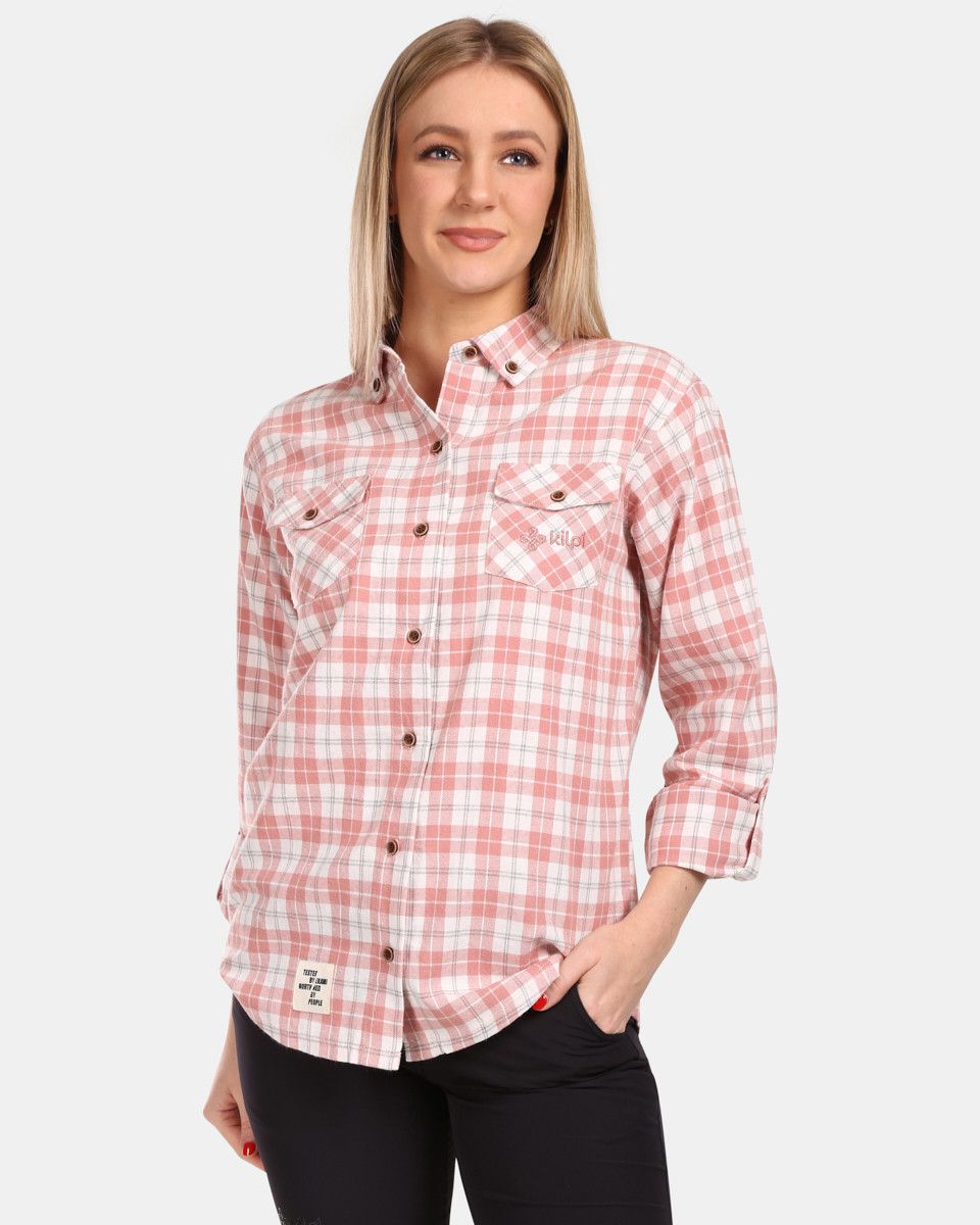 Women's sports flannel shirt Kilpi FLANNY-W Pink