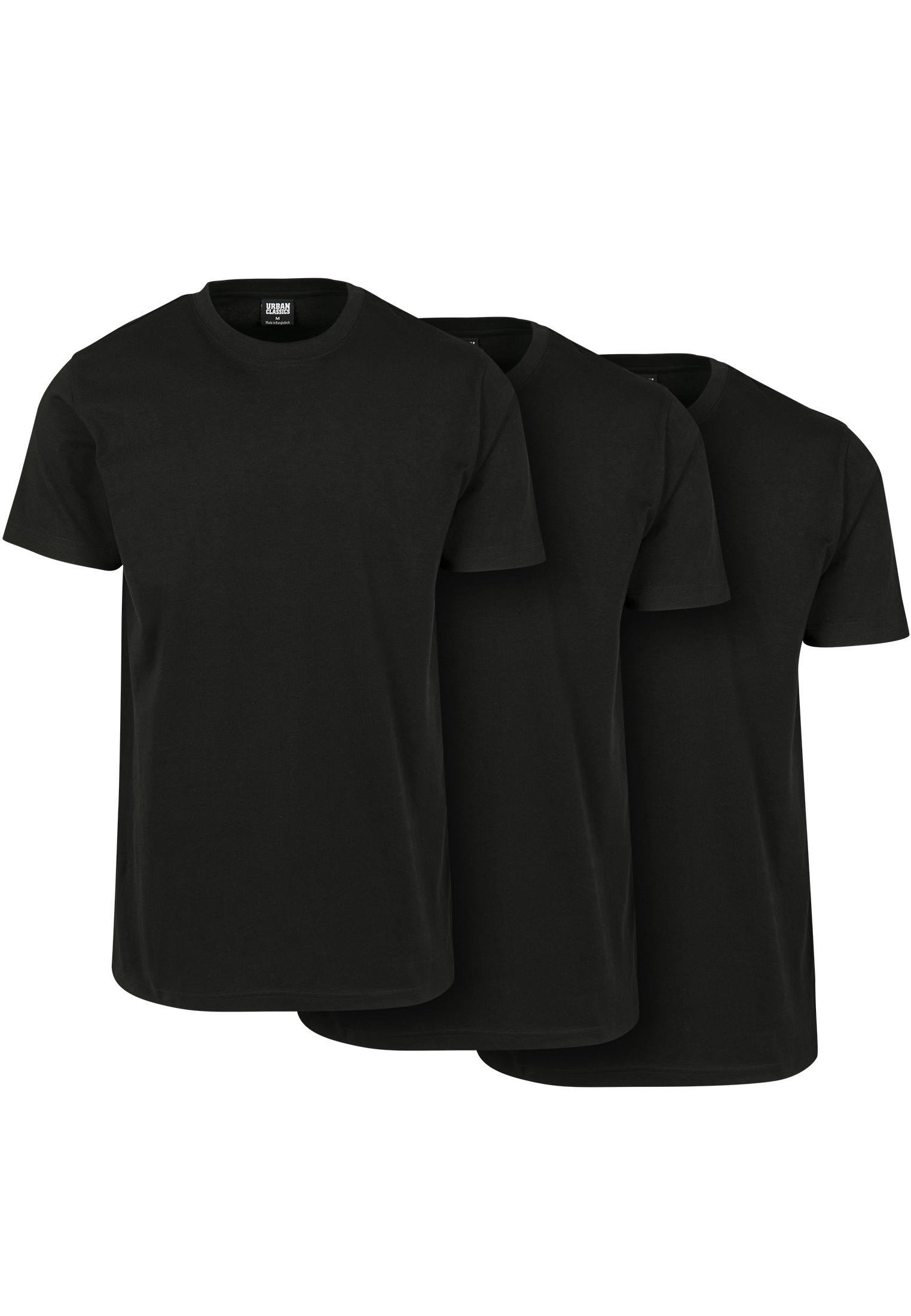 Levně Základní tričko po 3 kusech černá/černá/černá