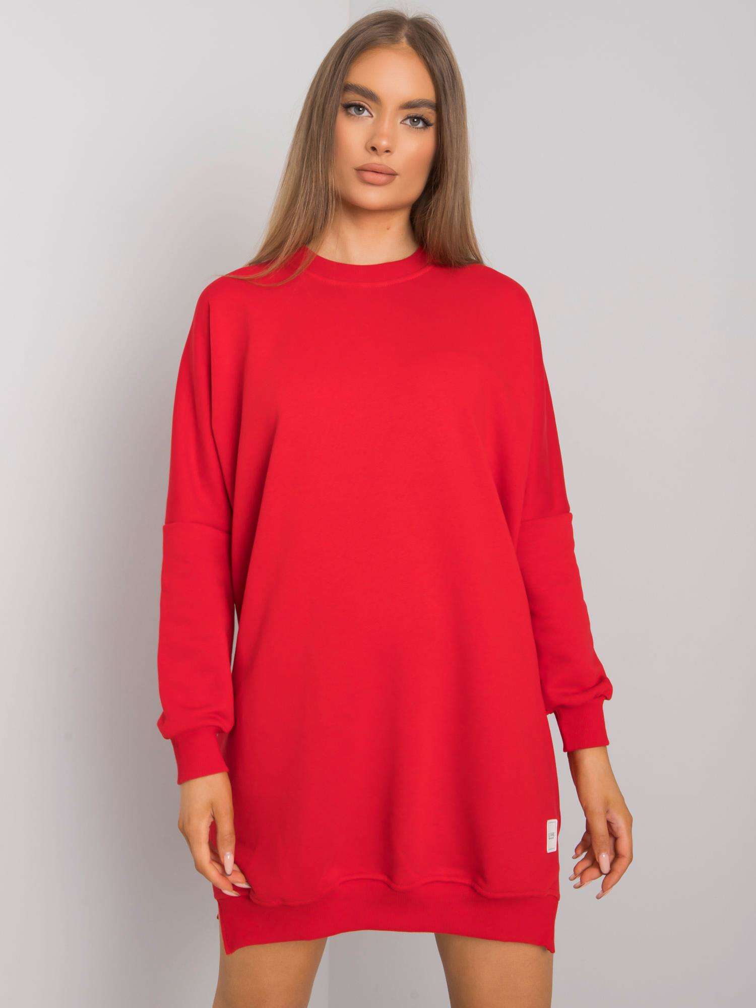 Levně RUE PARIS Dámské červené bavlněné šaty