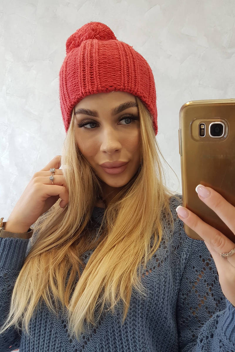 Beanie with fleece Idalia K284 red