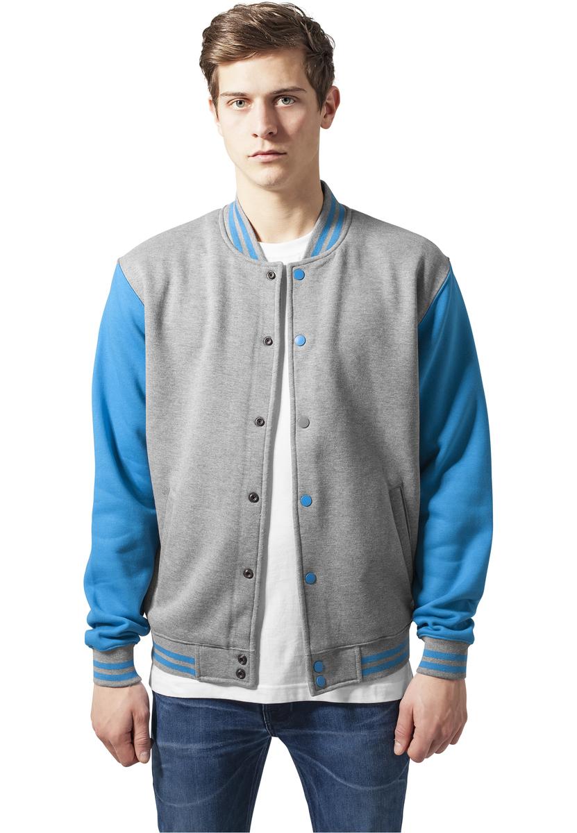 2-Color College Sweatjacket Grey/Tur