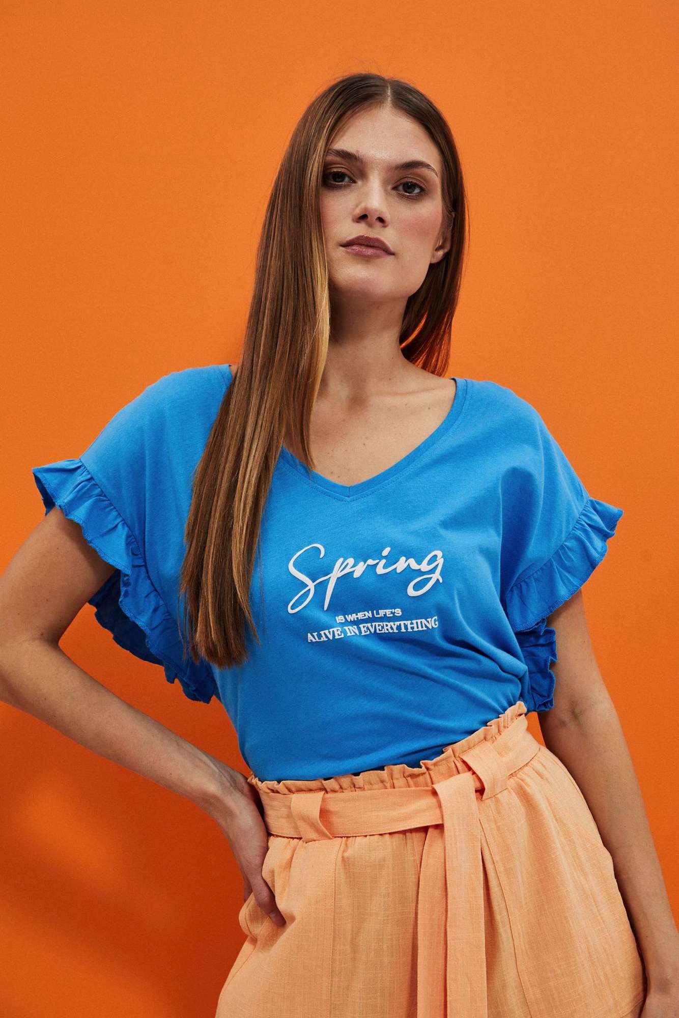 WOMEN'S T-SHIRT L-TS-4078 FRESH BLUE