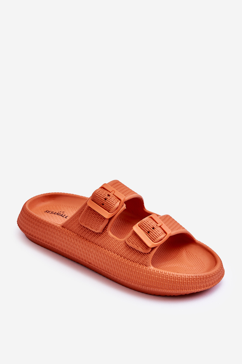 Women's Foam Sandals With Stripes Orange Sharmen