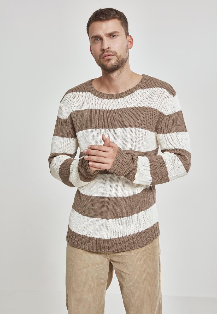 Striped Sweater Beige/white