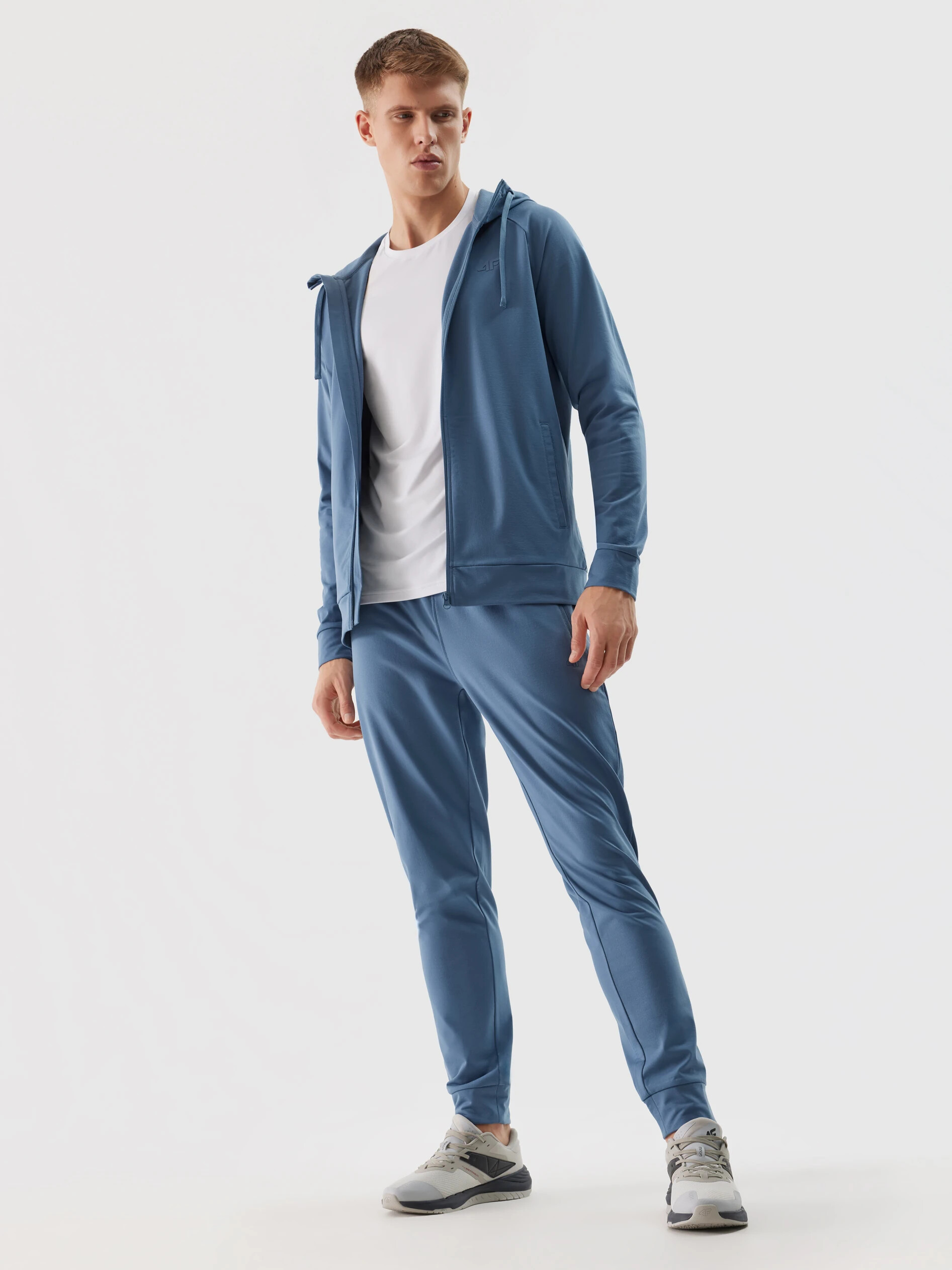 Men&#039;s quick-drying sports pants 4F - denim