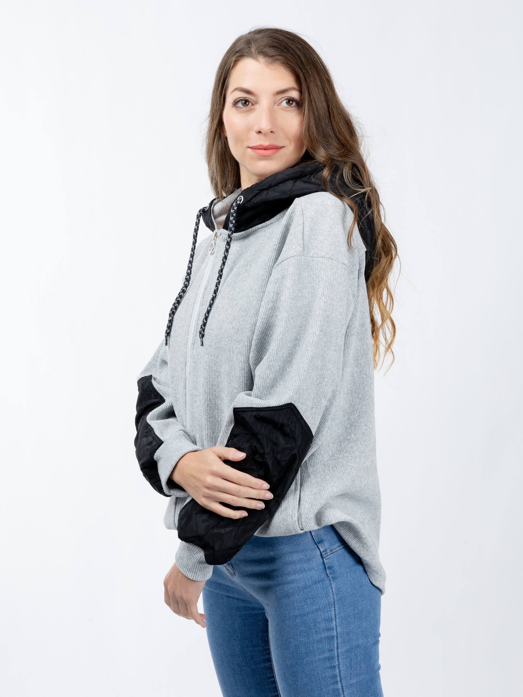 Women&#039;s sweatshirt GLANO - light grey