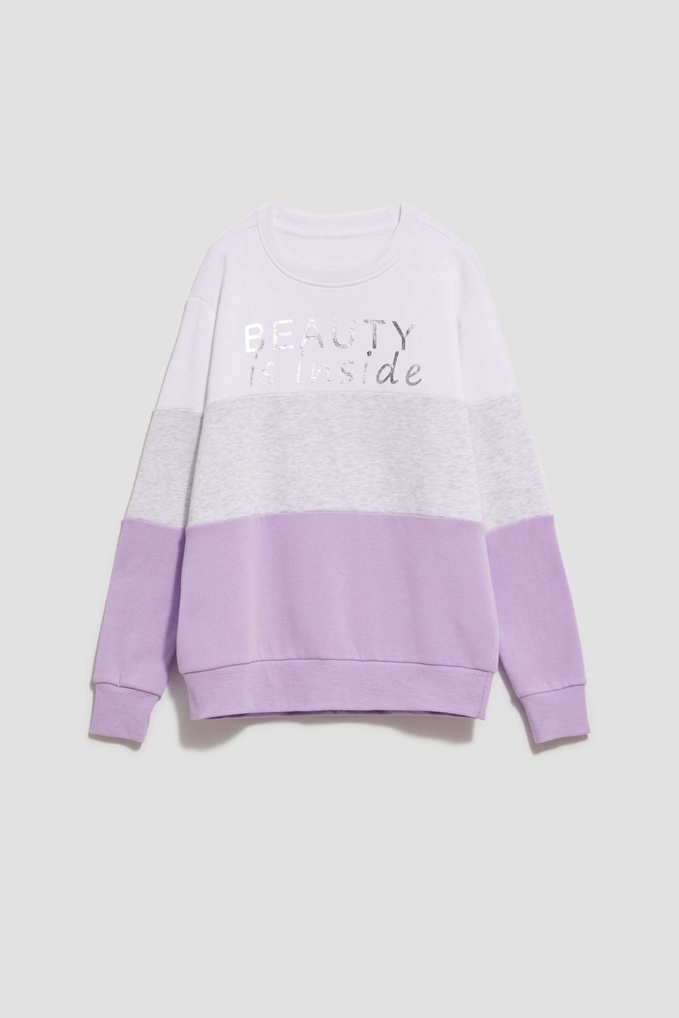 Marisse Lavender Printed Sweatshirt