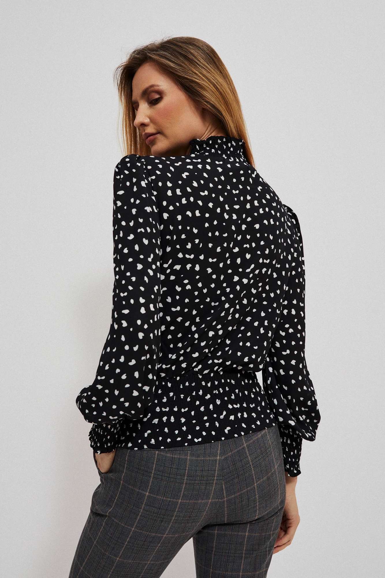 Printed blouse with puff sleeves