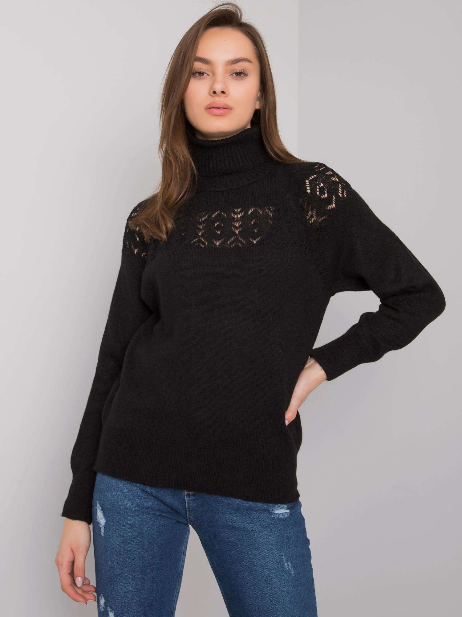 RUE PARIS Ecru Ladies sweater with turtleneck
