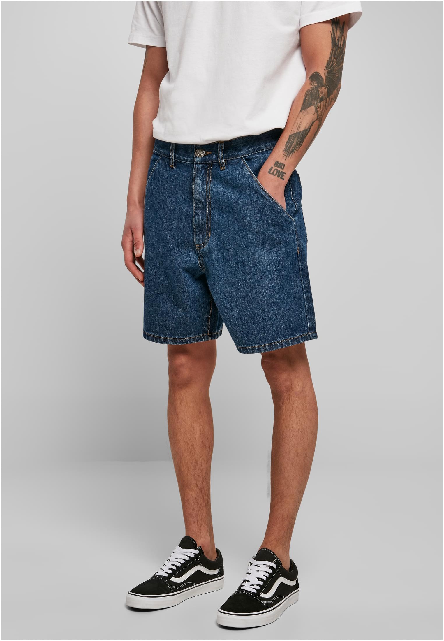 Ekologické džínové bermudy vyprané v indigu