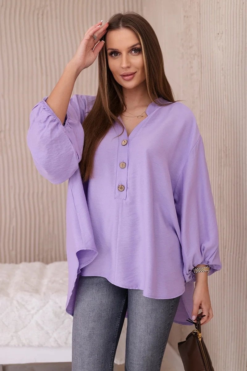 Viscose blouse with a longer back purple