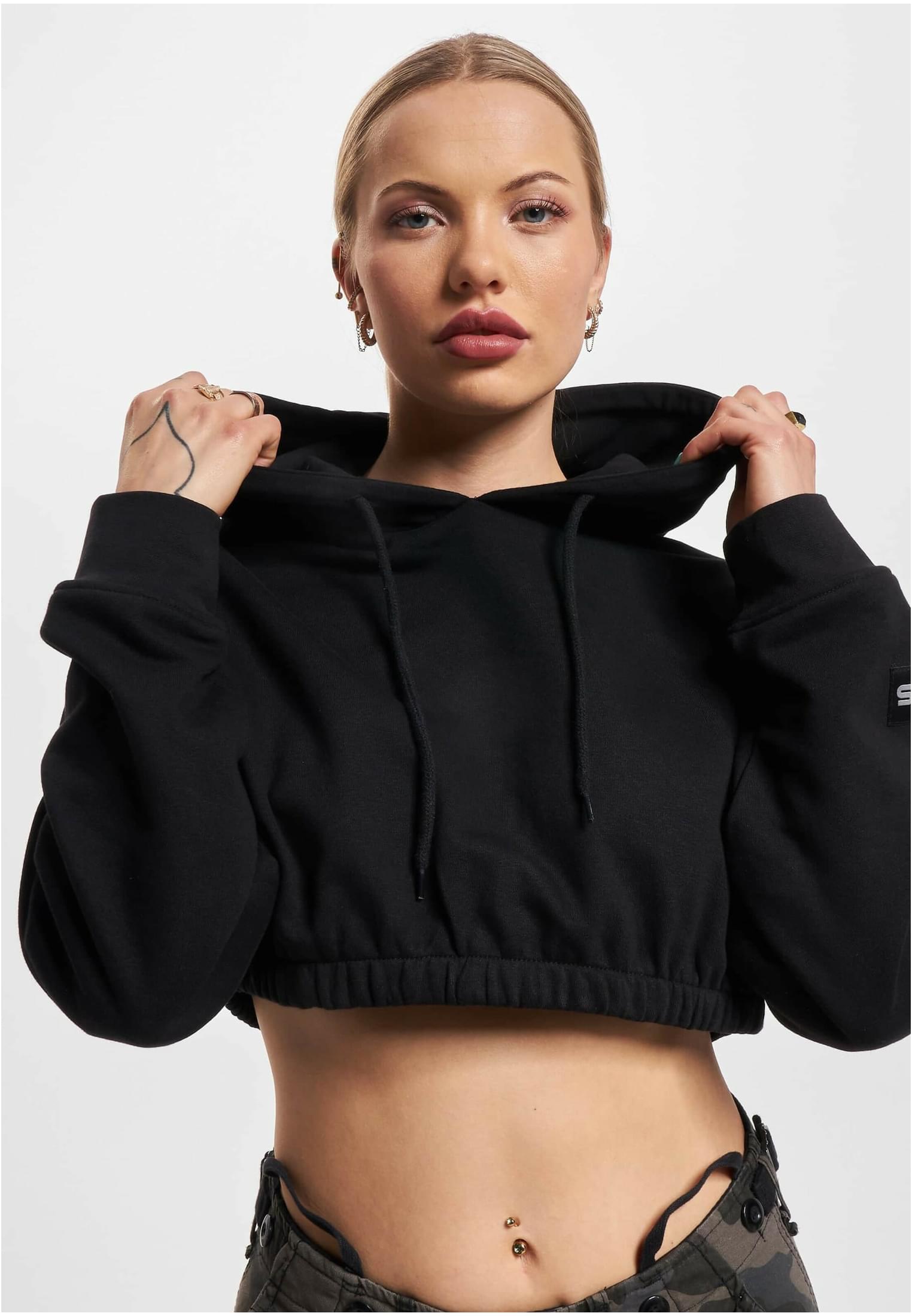 Womens cropped sweatshirt EvilFuture black