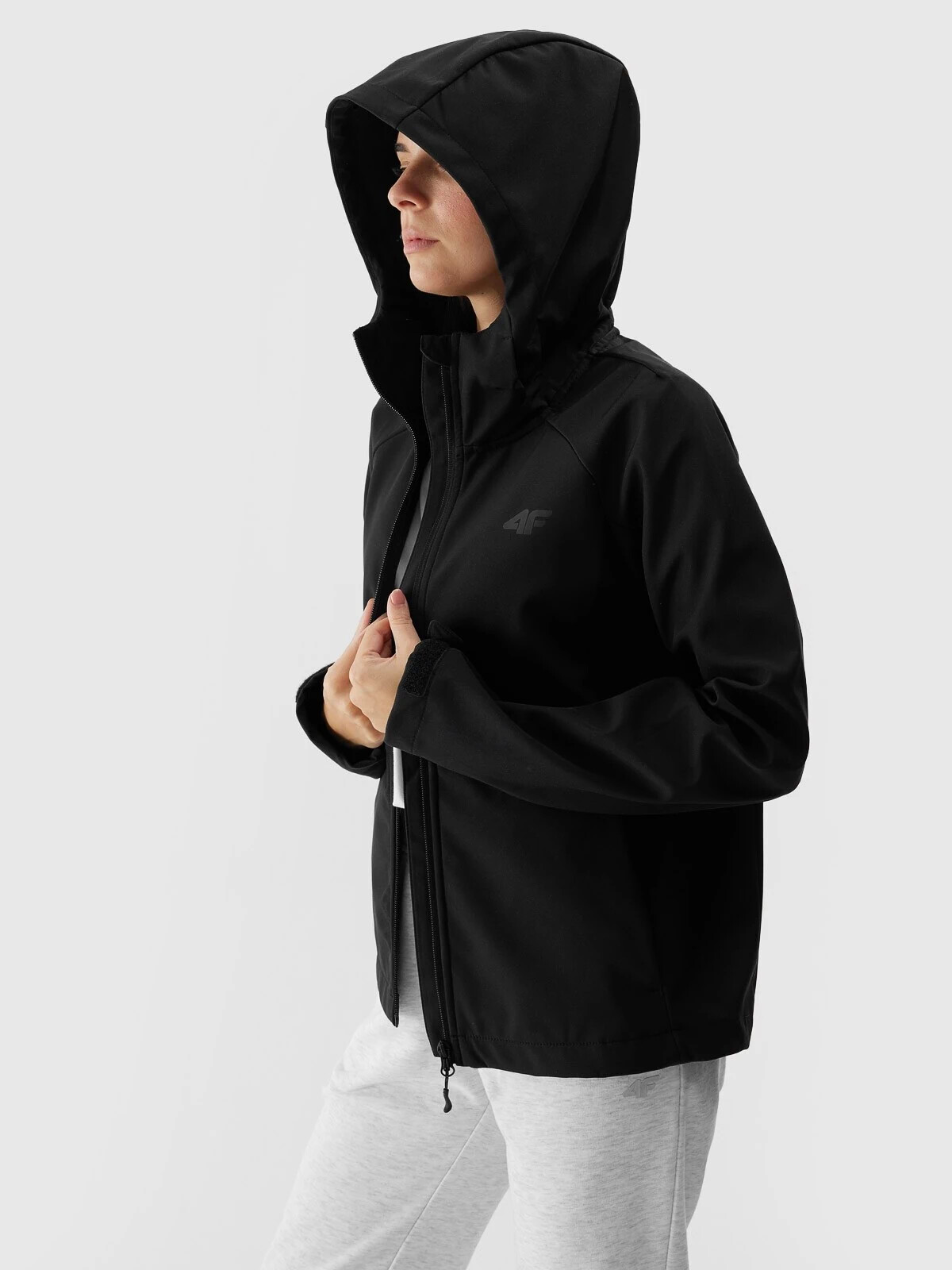 Women's Softshell Windproof Jacket 5000 4F Membrane - Black