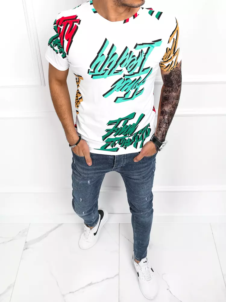 Men's T-shirt with white print Dstreet