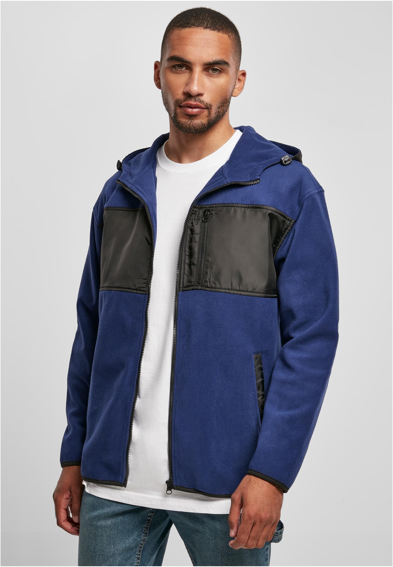 Micro Fleece Jacket With Hood, Space Blue