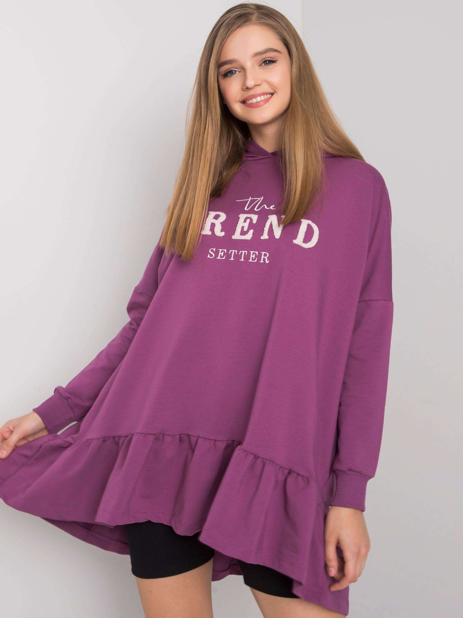 Oversized Purple Hooded Tunic Vanessa