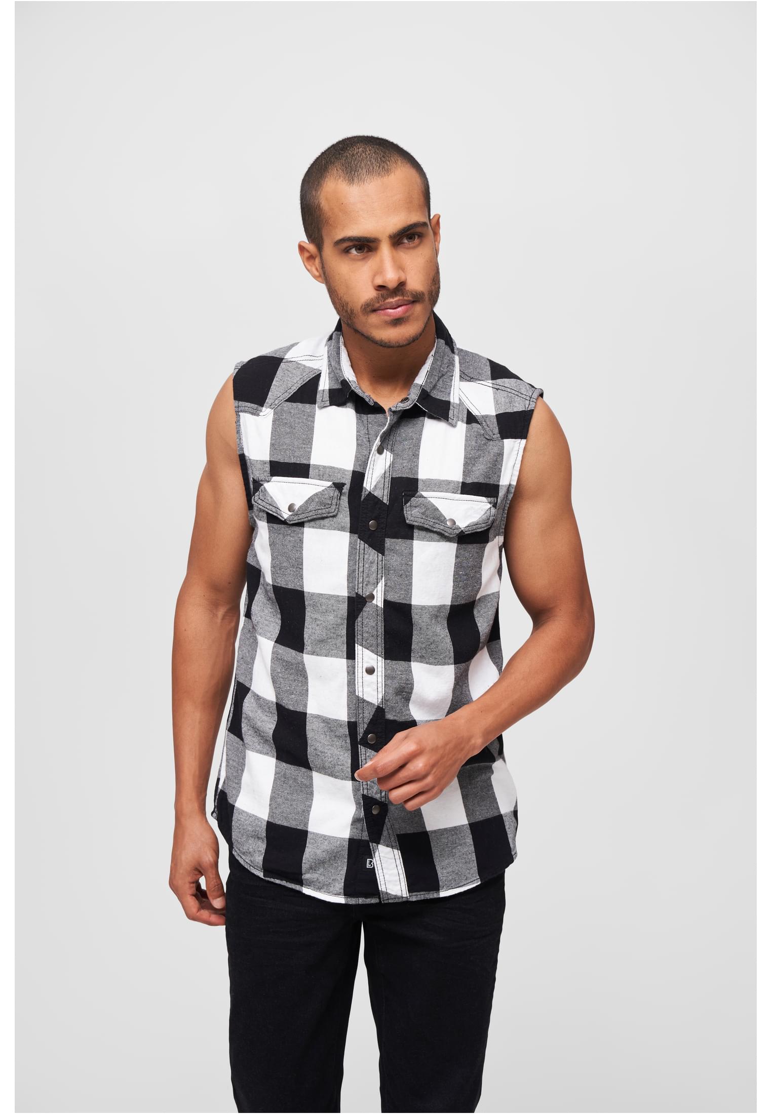 Sleeveless Shirt White/black