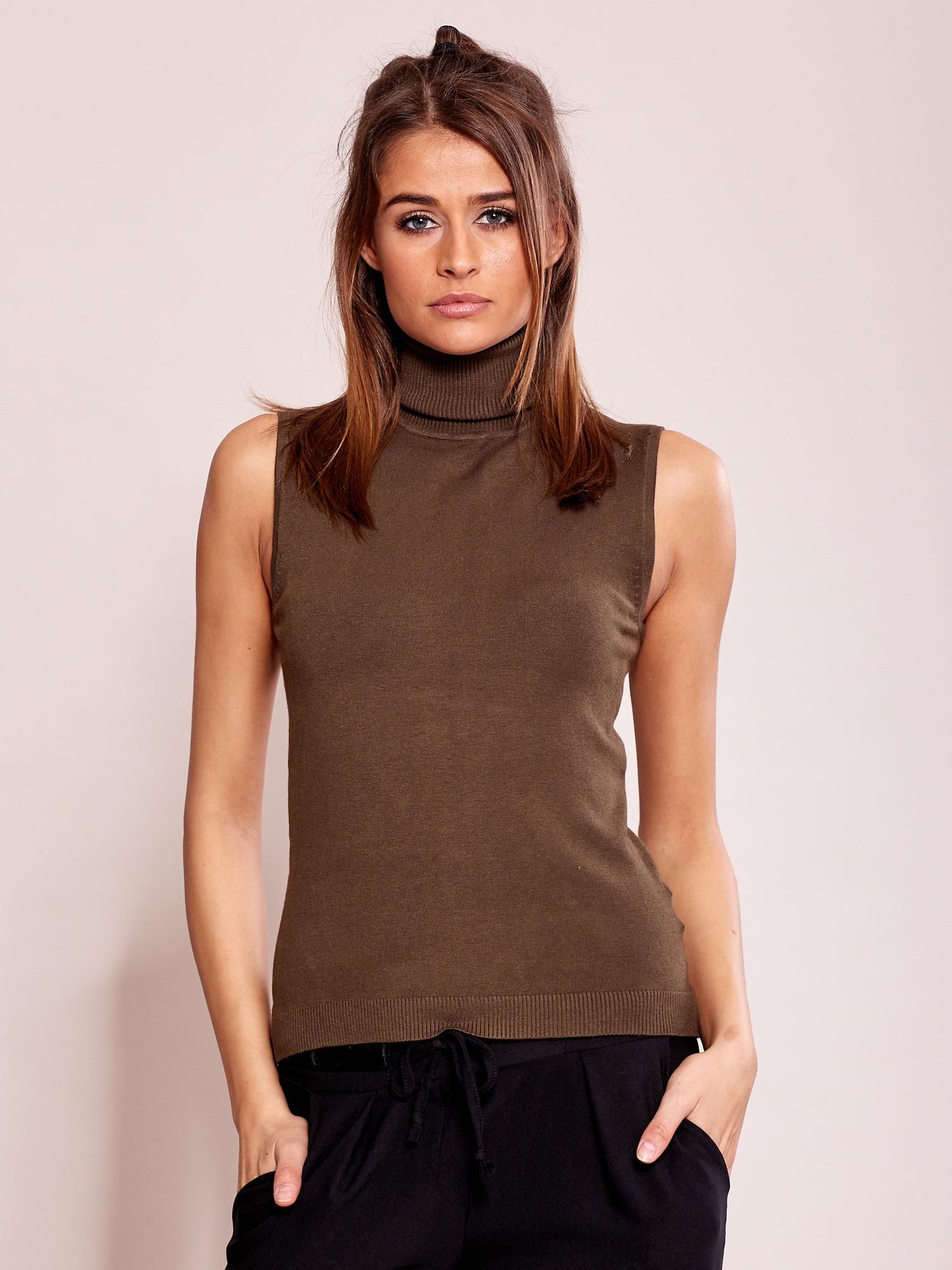 Khaki Sweater With Turtleneck