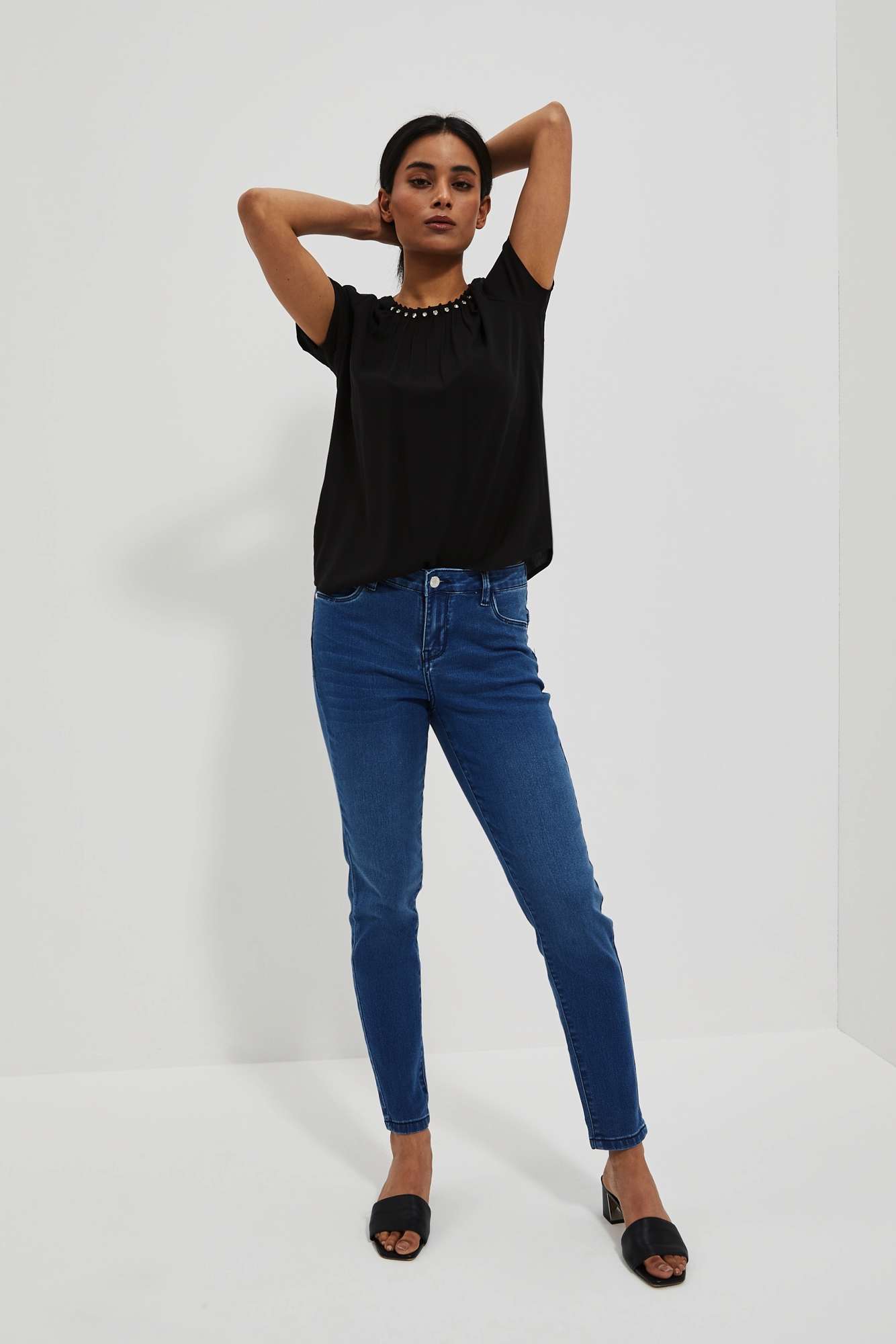 WOMEN'S JEANS L-JE-4014 D.Blue