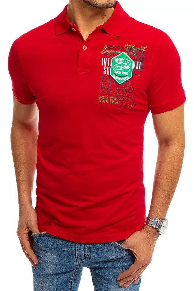 Red Polo Shirt With Dstreet Print