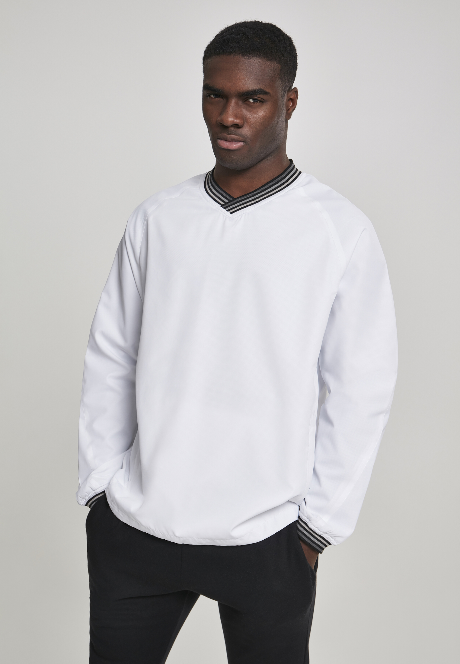 Warm Up Pull Over Wht/gry