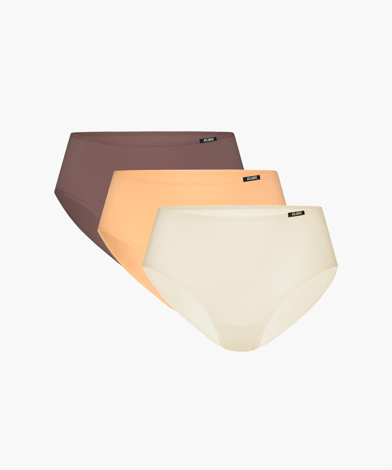 Women's Classic Panties ATLANTIC 3Pack - Dark Beige/apricot/ecru