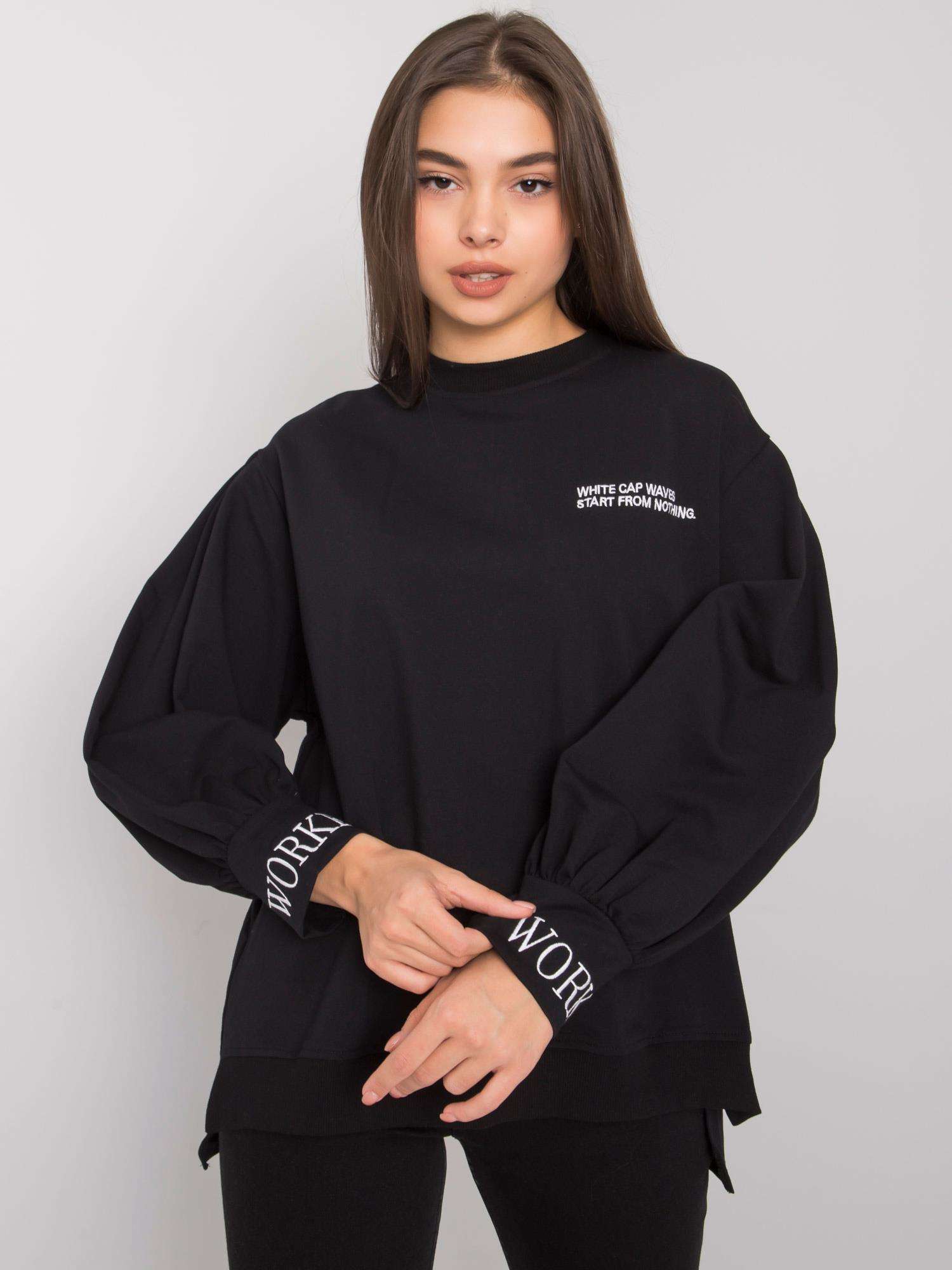 Black Cotton Sweatshirt