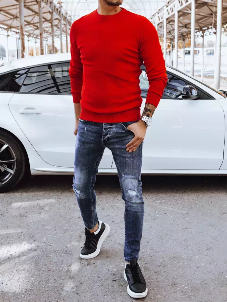 Red men's classic sweater Dstreet
