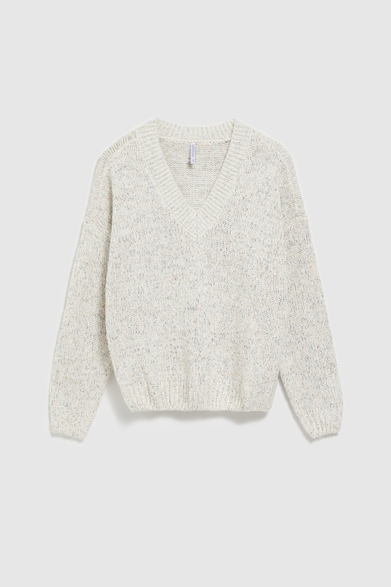 Marisse Pearl V-Neck Sweater With Long Sleeves