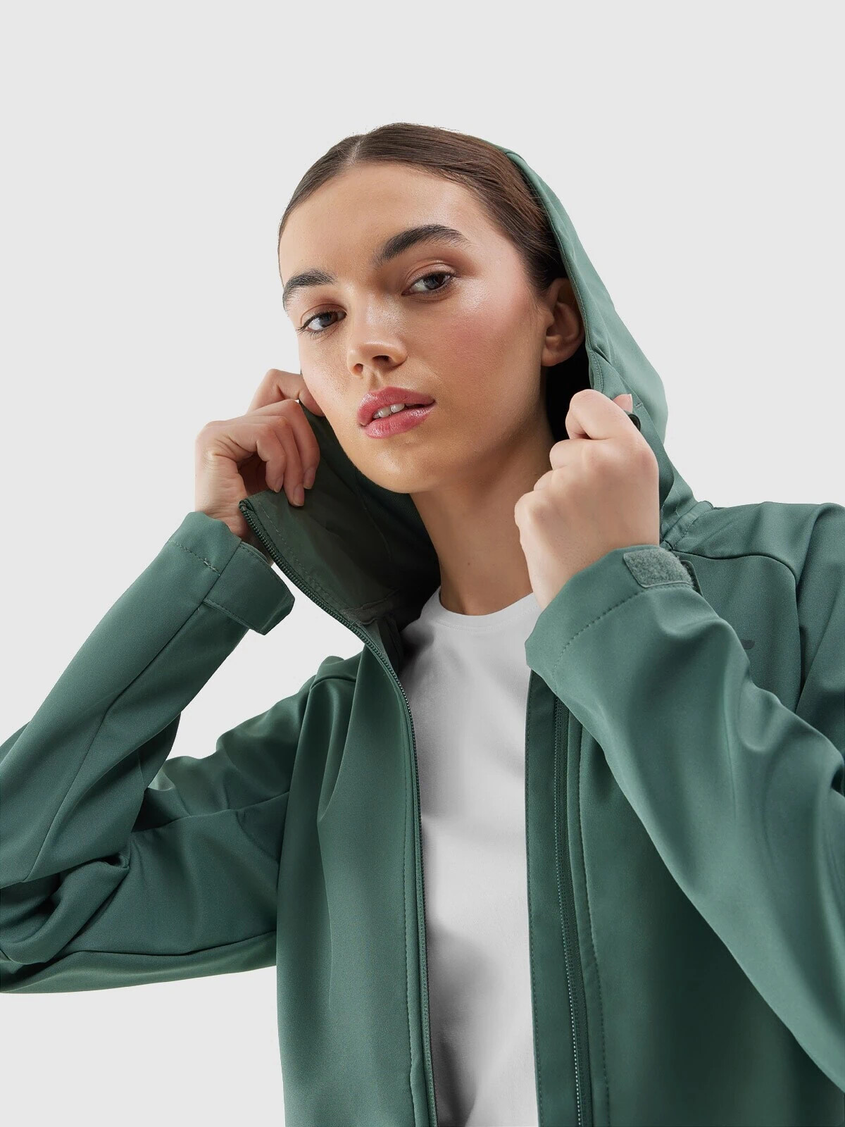 Women's windproof softshell jacket 5000 4F membrane - green
