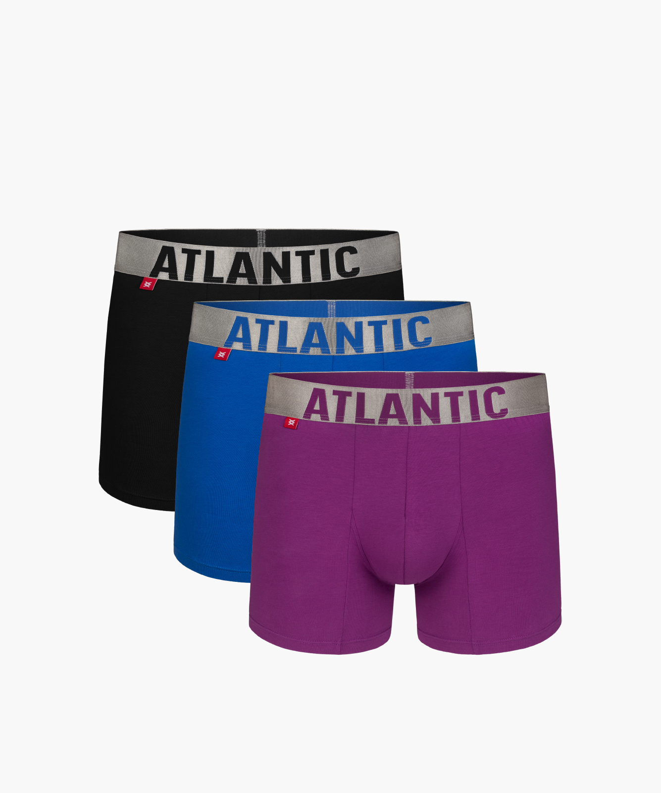 Men's Sport Boxers ATLANTIC 3Pack - Black/blue/purple