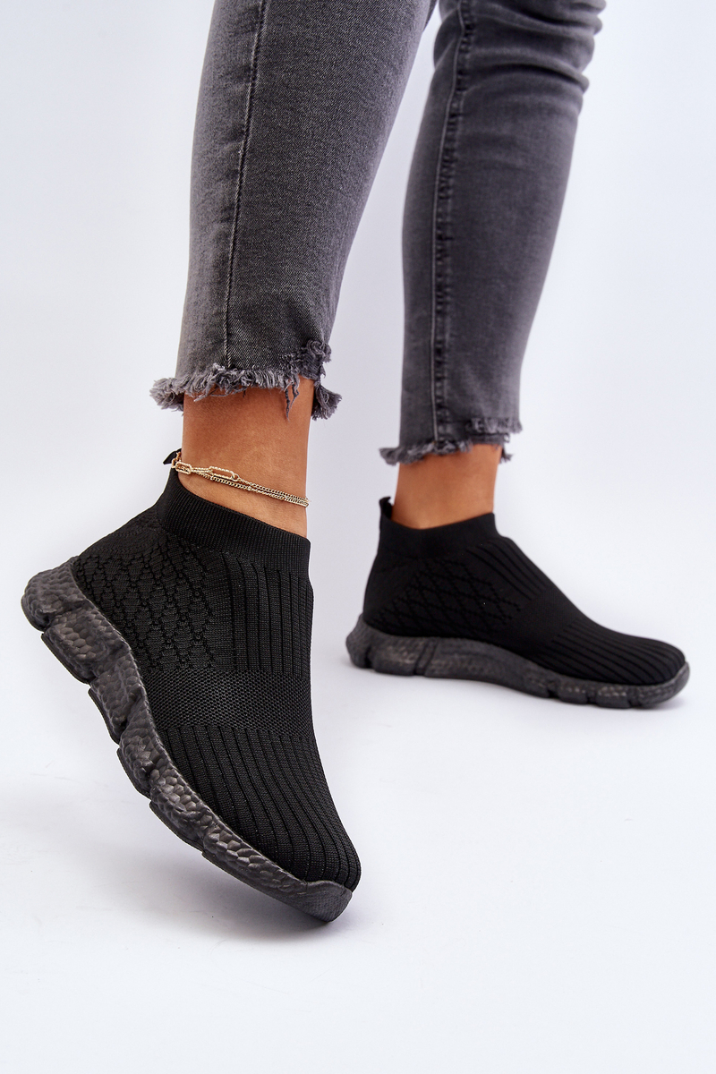 Women's Black Slip-on Sports Sock Shoes Liraelia